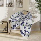 Indigo Magnolia - Velveteen Microfiber Blanket