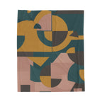 Muted Geometric - Velveteen Plush Blanket