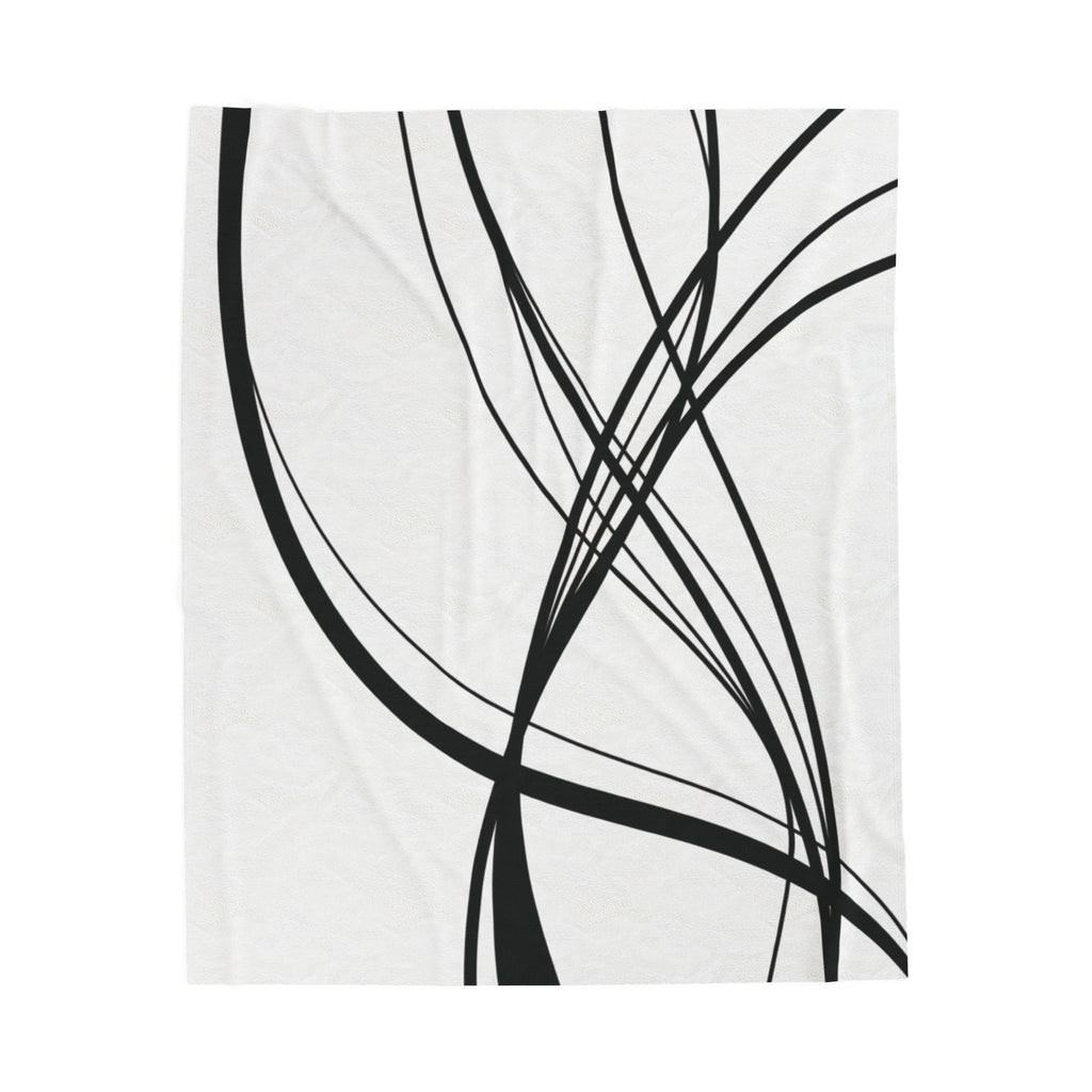 Curved Waves - Velveteen Plush Blanket
