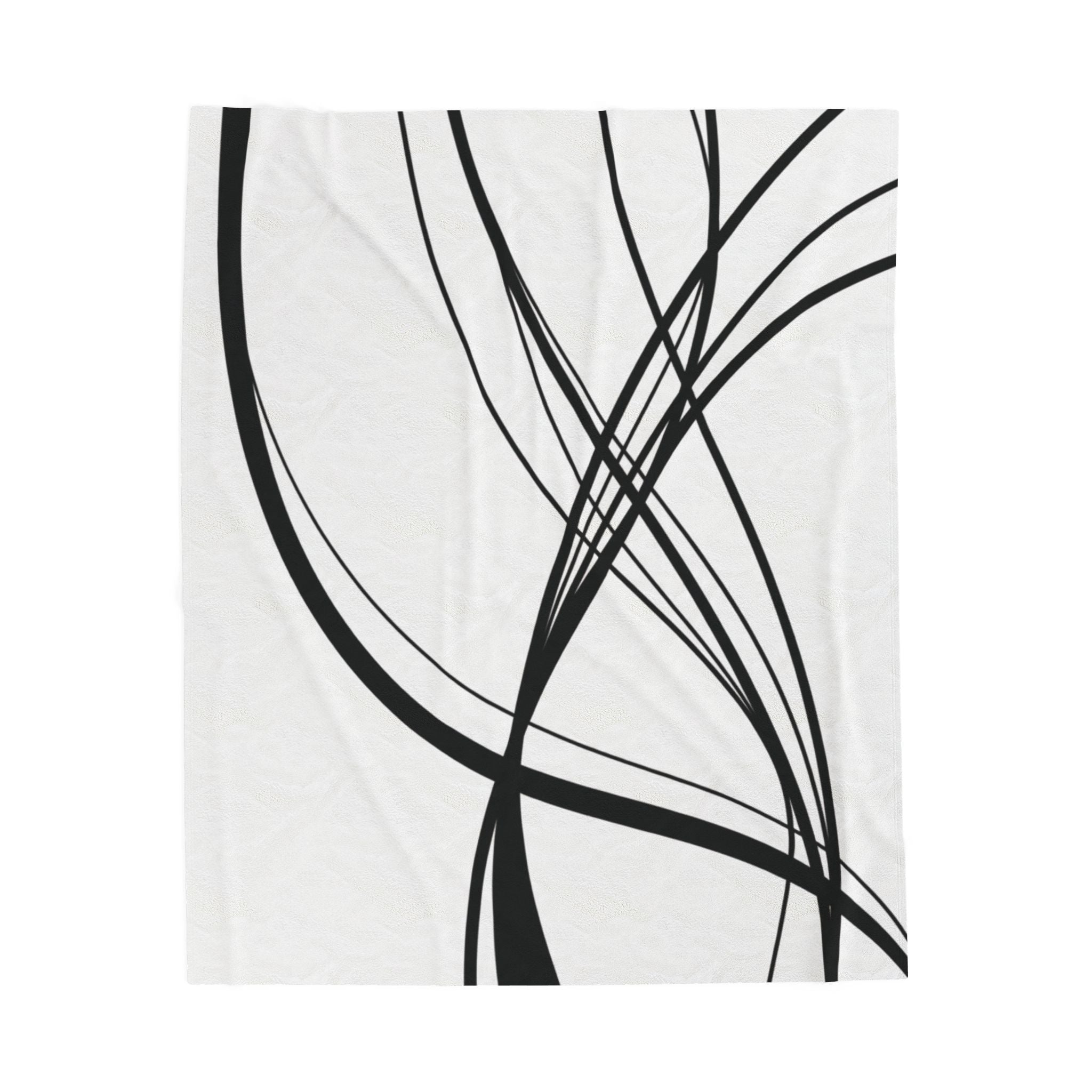 Curved Waves - Velveteen Plush Blanket