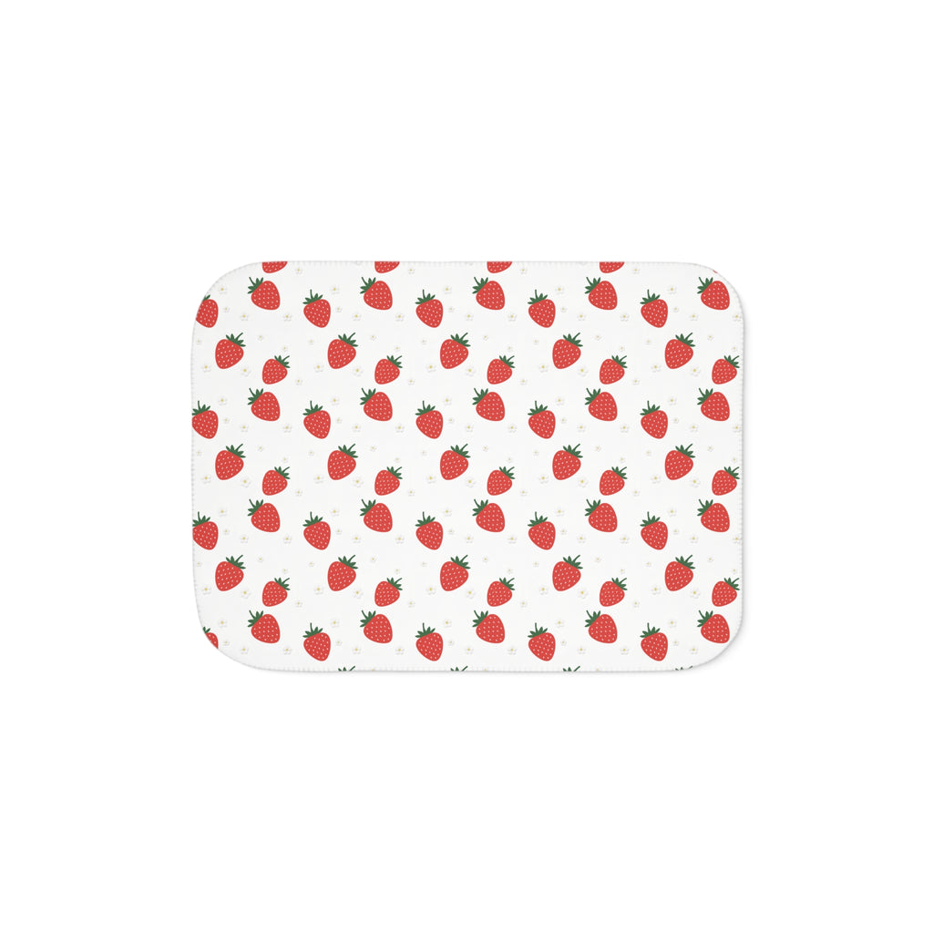 Strawberry Doodle - Sherpa Fleece Blanket