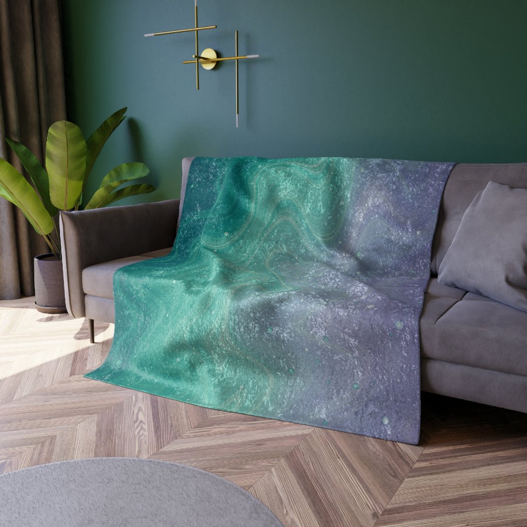 Aqua Dreamscape - Crushed Velvet Blanket