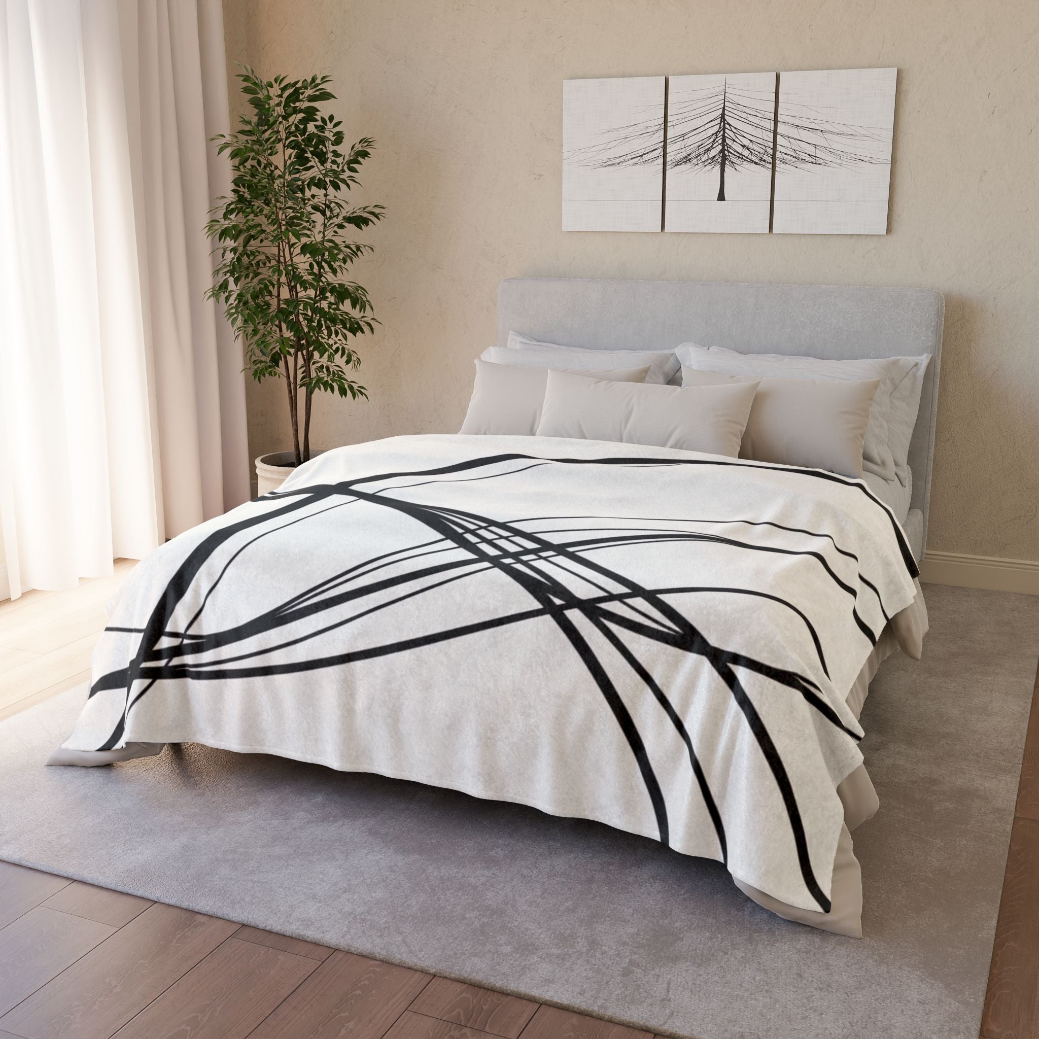 Curved Waves - Soft Minky Blanket