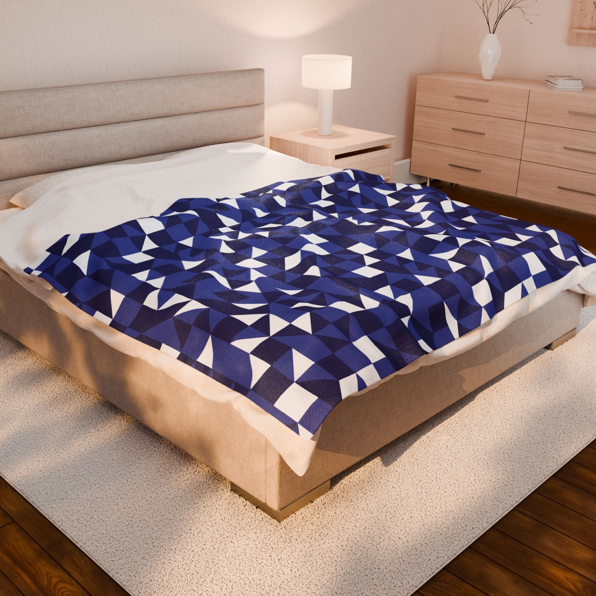 Geometric Abstraction - Velveteen Plush Blanket