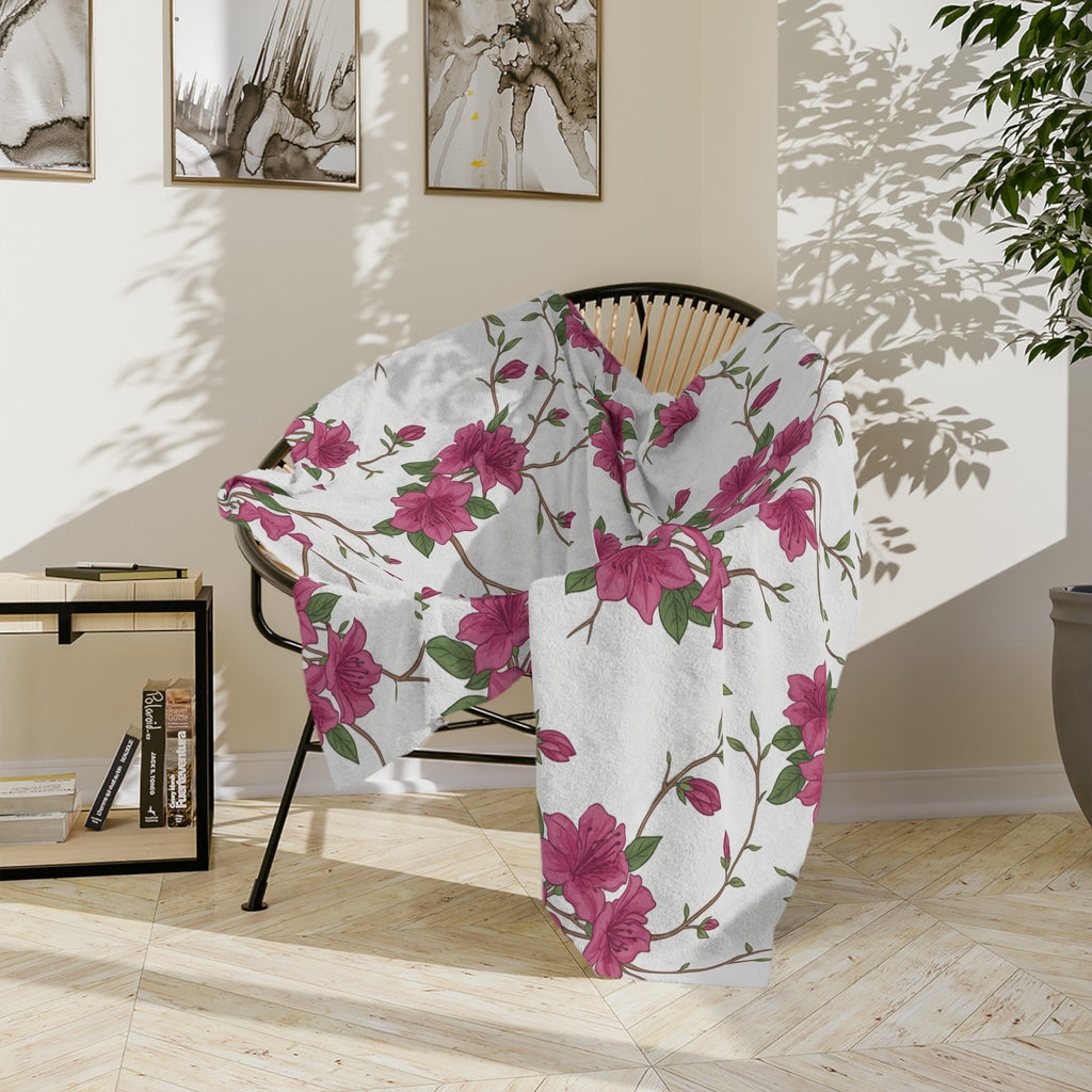 Azalea Floral - Velveteen Microfiber Blanket