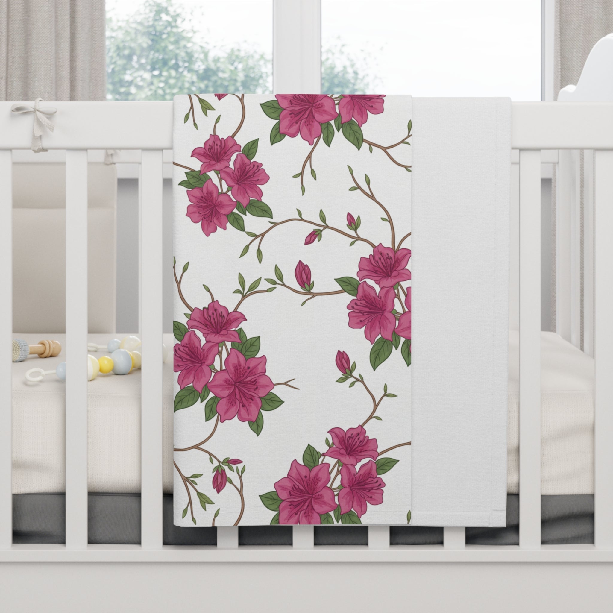 Azalea Floral - Fleece Baby Blanket