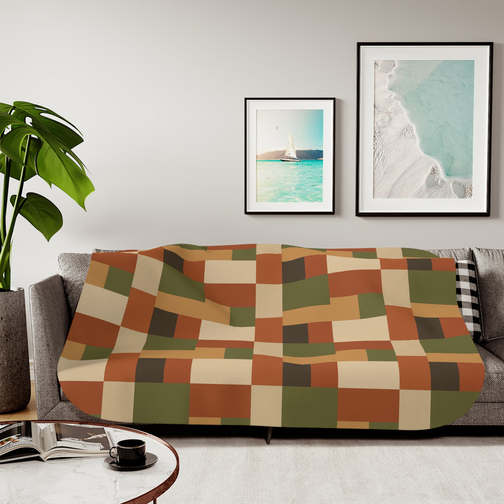 Patchwork Design - Sherpa Fleece Blanket