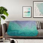 Aqua Dreamscape - Sherpa Fleece Blanket