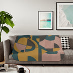 Muted Geometric - Sherpa Fleece Blanket