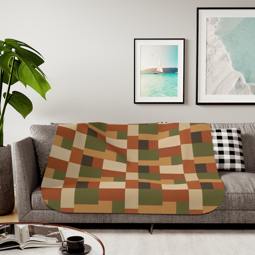 Patchwork Design - Sherpa Fleece Blanket