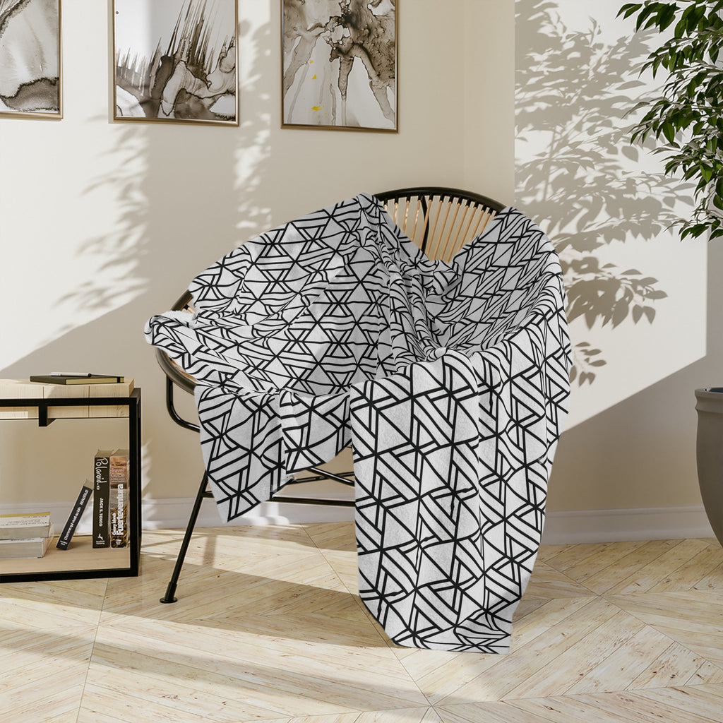 Black and White - Velveteen Microfiber Blanket