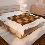 Patchwork Design - Velveteen Plush Blanket