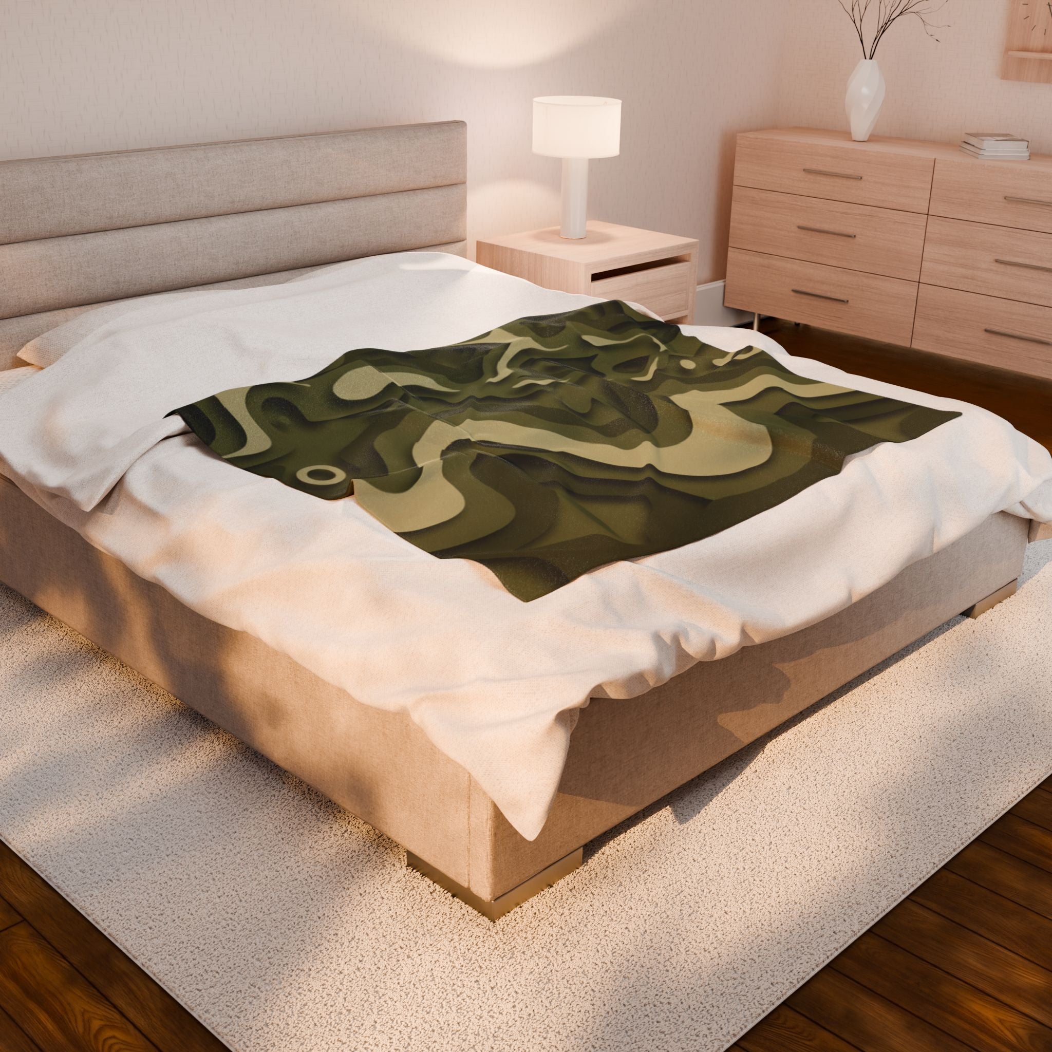 Abstract Paper Cut - Velveteen Plush Blanket